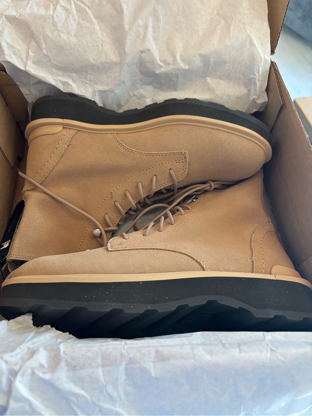 Sorel women’s Tan Suede Chukka Boots with Black Outsole